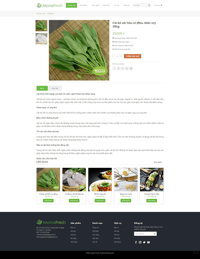 Template blogspot bán nông sản sạch